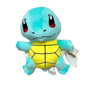 Pokémon‎ Squirtle Plush 7.5" Stuffed Animal Blue Yellow Turtle Figure Toy